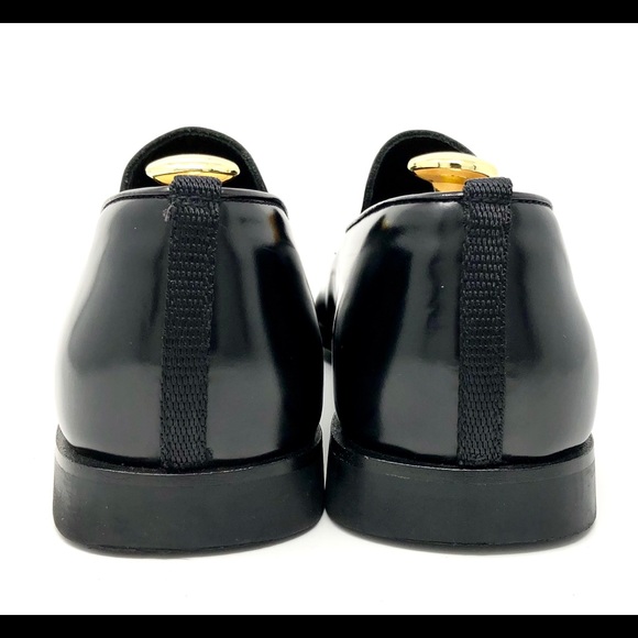 Prada Black Leather Web Dress Loafers - Picture 7 of 8